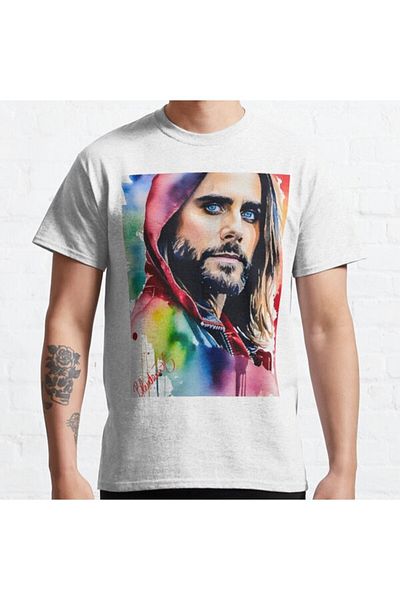 ZOKAWEAR Μπλουζάκι με στάμπα με χαλαρή εφαρμογή Unisex Jared Leto Watercolor Design