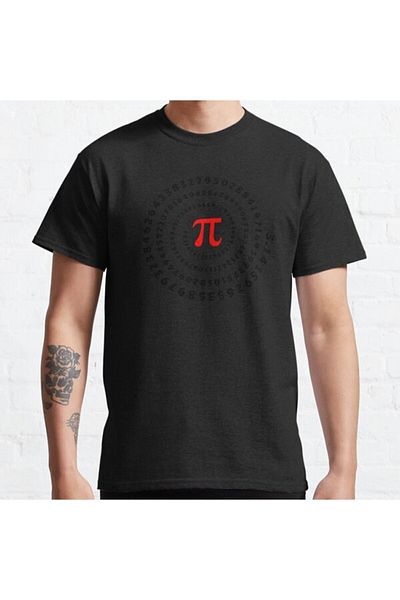 ZOKAWEAR Tricou imprimat irațional cu model unisex Pi,?, spirală, știință, matematică, matematică