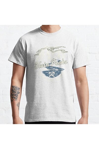 ZOKAWEAR Široka unisex majica sa dizajnom logotipa planine iz filma Twin Peak...