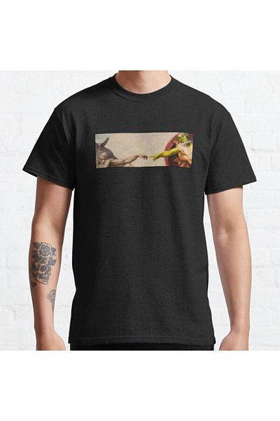 ZOKAWEAR Μπλουζάκι Unisex Shrek Hands Of God με εμπριμέ φαρδιά εφαρμογή