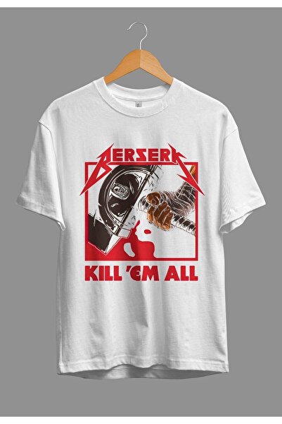ZOKAWEAR Unisex Loose Fit Berserk Guts (KİLL 'EM ALL) Anime Character Printed...
