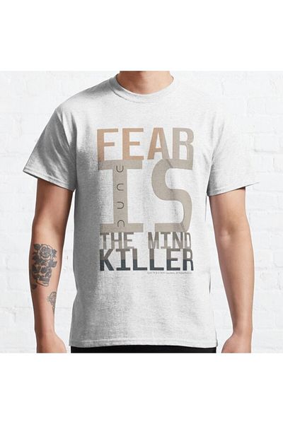 ZOKAWEAR Loose Fit Unisex Dune. Fear Is The Mind Killer (PALE CREAM BACKGROUND) Σχέδιο εμπριμέ μπλουζάκι