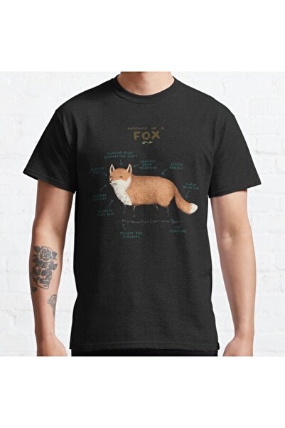 ZOKAWEAR Τυπωμένο μπλουζάκι Loose Fit Unisex Anatomy Of A Fox Design