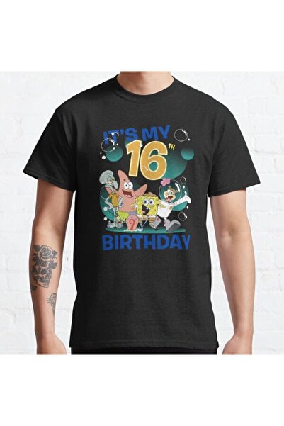 ZOKAWEAR Loose Fit Unisex Spongebob Squarepants It's My 16th Birthday Group S...
