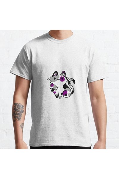 ZOKAWEAR Μπλουζάκι Unisex Asexual Pride Cat Printed - Loose Fit