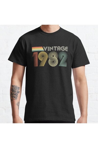 ZOKAWEAR Tricou imprimat unisex Vintage 1982, 40 de ani de naștere