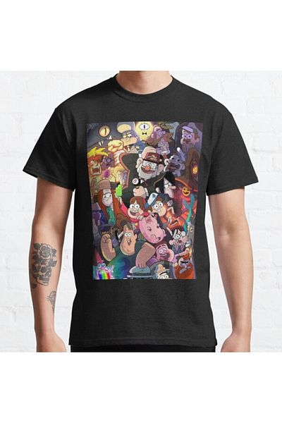 ZOKAWEAR Tricou cu imprimeu unisex cu design loose-fit Gravity Falls
