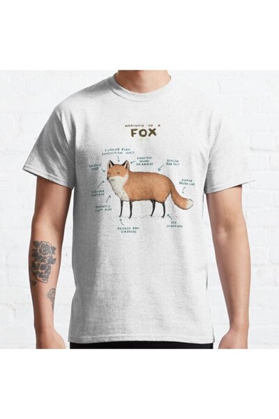 ZOKAWEAR Τυπωμένο μπλουζάκι Loose Fit Unisex Anatomy Of A Fox Design
