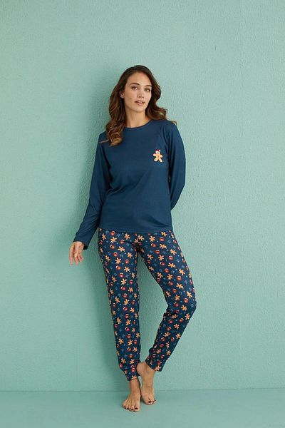 Mihra Women's Crew Neck Thermal Pajama Set 14101/14 - 1 Piece