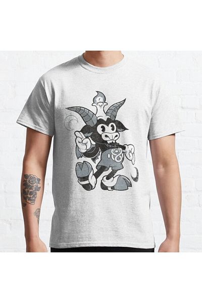 ZOKAWEAR Μπλουζάκι με στάμπα Loose Fit Unisex Do Walt Thou Wilt Baphomet Creepy Cute Occult Design