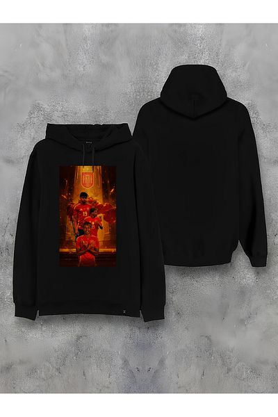 sielta Yamal Laminated Football Unisex Hooded Sweatshirt - Front Back Printed Hoodie