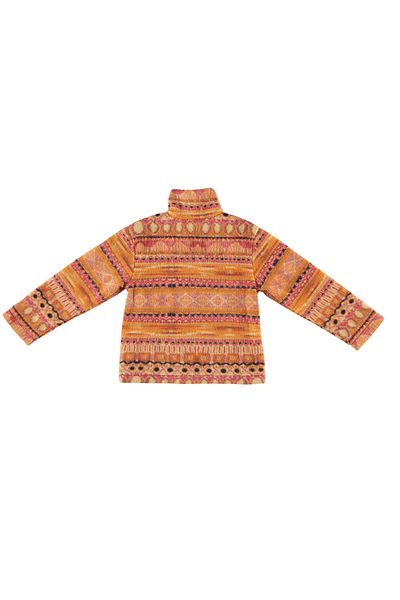Panço Orange gemusterter Unisex-Kinder-Plüschmantel