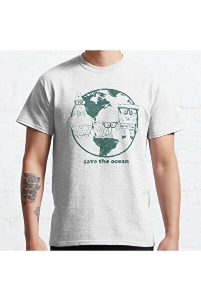 ZOKAWEAR Široka unisex majica Spongebob Squarepants Grupa Spasite Zemlju Dnev...