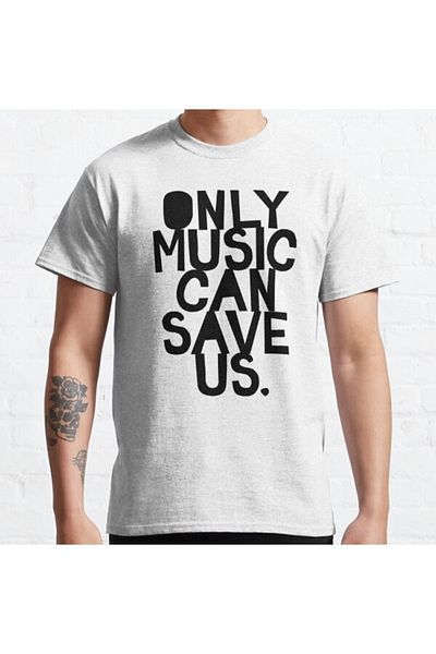 ZOKAWEAR Loose Fit Unisex Only Music Can Save Us! Σχέδιο εμπριμέ μπλουζάκι