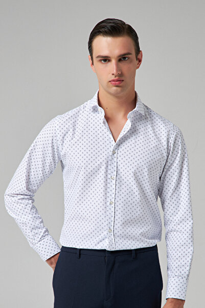 Twn Milano White Printed Shirt