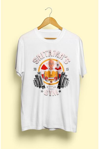 ZOKAWEAR Tricou cu imprimeu unisex loose fit One Punch Saitamas Gym Anime Cha...