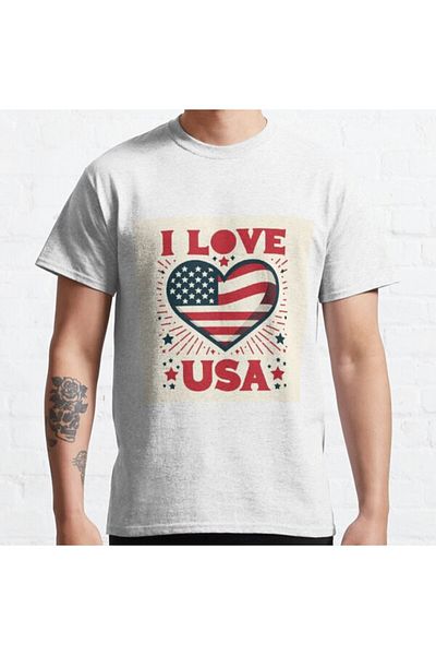ZOKAWEAR Μπλουζάκι Loose Fit Unisex I Love America Design Printed Tshirt