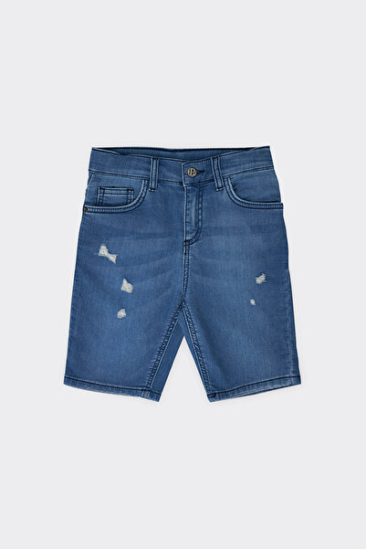 Panço Erkek Çocuk Yıkamalı Lacivert Kot Şort