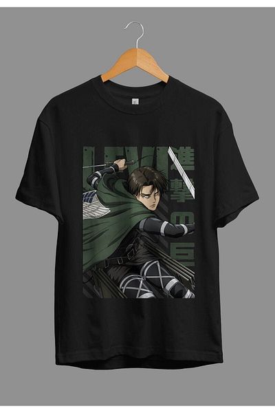 ZOKAWEAR Tricou cu design imprimat, unisex, loose fit Attack On Titan Levi Ackerman