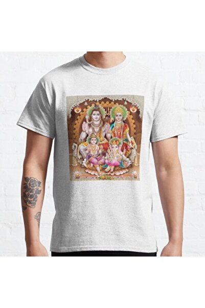 ZOKAWEAR Široka unisex majica Lord Šiva Parvati Ganeša Krišna Hindu Bog dizaj...