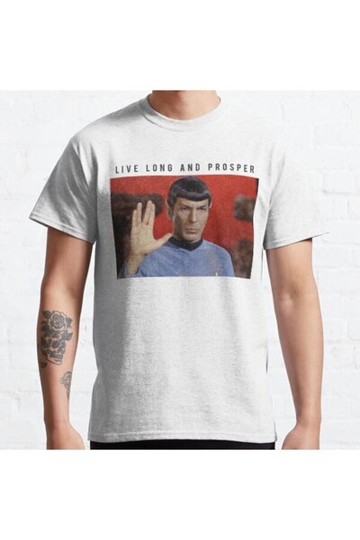 ZOKAWEAR Tricou oversize unisex Star Trek Next Generation Live Long și Prospe...