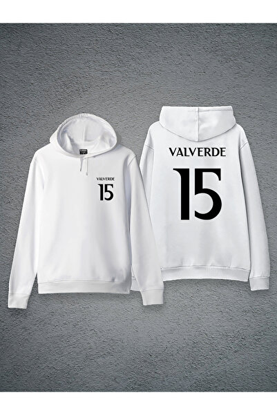 sielta Hanorac unisex cu glugă cu imprimeu de fotbal Federico Valverde