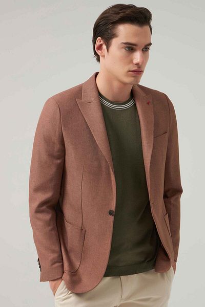 Twn Slim Fit Mink Dobby υφασμάτινο μπουφάν