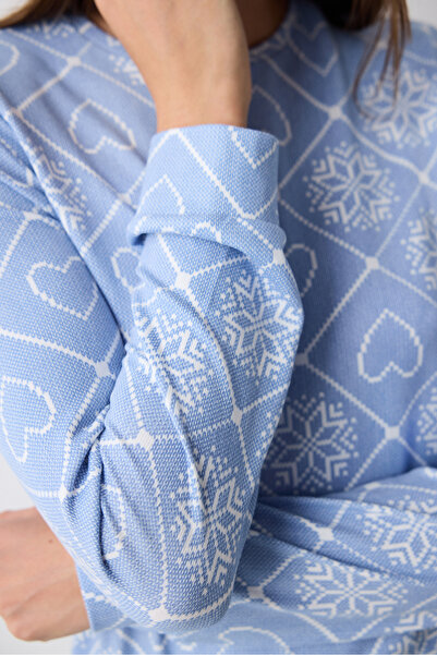 Penti Winter Love Termal Mavi Pantolon Pijama Takımı
