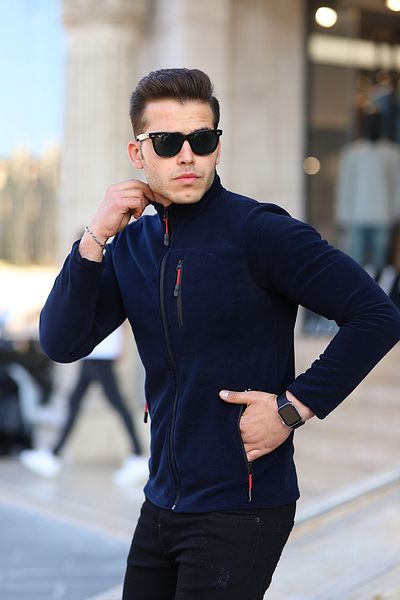 Kozik Unisex Fleece Ανδρικό Fleece με 3 τσέπες με πλήρες φερμουάρ Standard-Fit