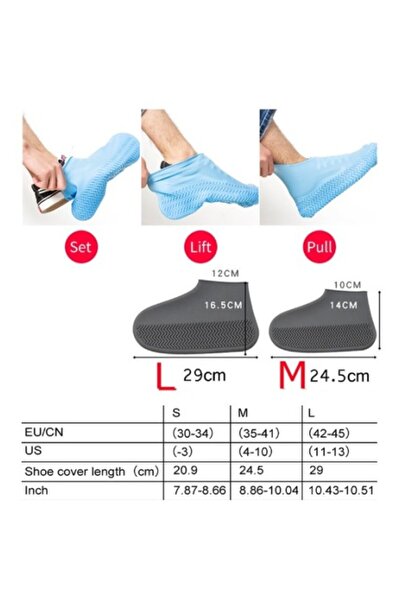 HerEveOyuncak Silikon Ayakkabı Kılıfı Kaymaz Su Kir Geçirmezzz M Beden (Ti)