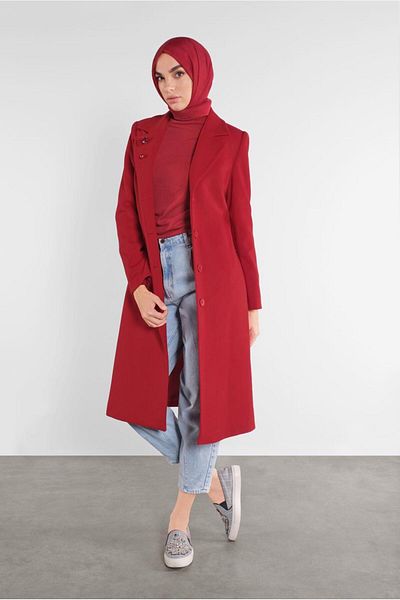 Alvina 90101 Model Belted Coat