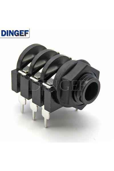 Choice 5PCS 6.35mm Stereo Audio Microphone Female socket Jack Connector 6PIN 6.35 PJ-609