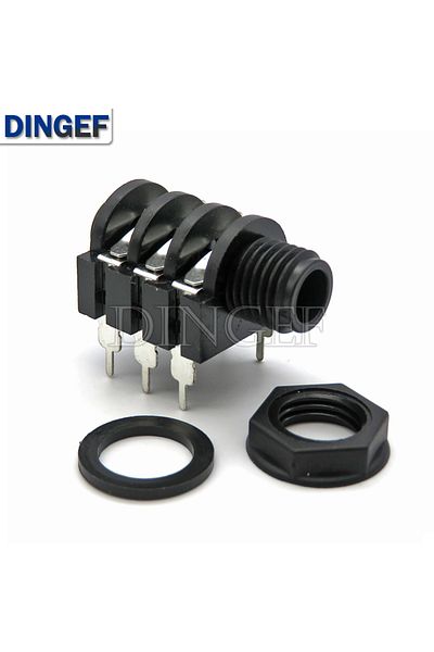 Choice 5PCS 6.35mm Stereo Audio Microphone Female socket Jack Connector 6PIN 6.35 PJ-609