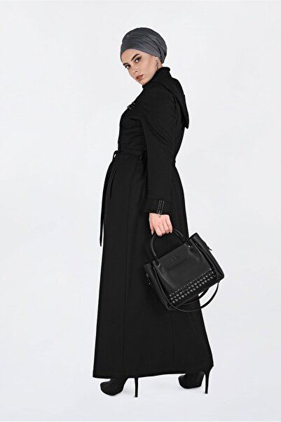 Alvina 1312 Model with Button and Belt Detail and Curtain Decoration