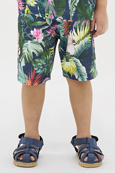 Panço Erkek Çocuk Desenli Lacivert Şort