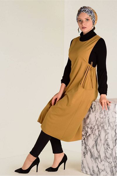 Alvina Σετ Gilet με 2 τσέπες και κορδόνια - 4658