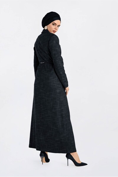 Alvina 1355-1 Model Hidden Zippered Top Coat