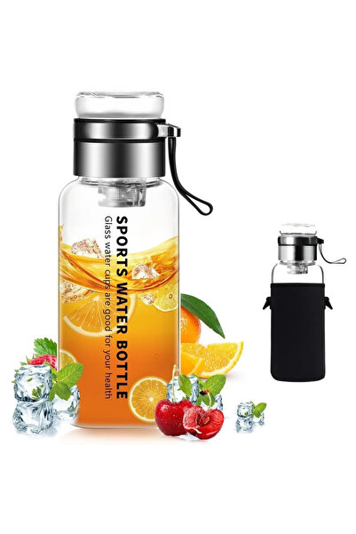 Choice 1.0L 1000ML 1pc Portable Glass Water Bottle 32 oz Transparent Milk Juice Cup with Stainless Tea Infu