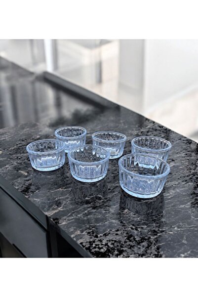 Paşabahçe 6-Piece Mini Glass Bowl - 8cm for Souffle and Sugar Bowl
