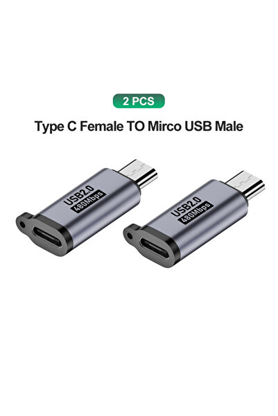 Choice قطعتان من محولات Type C إلى Micro USB، محول Type C إلى Micro USB من ال...