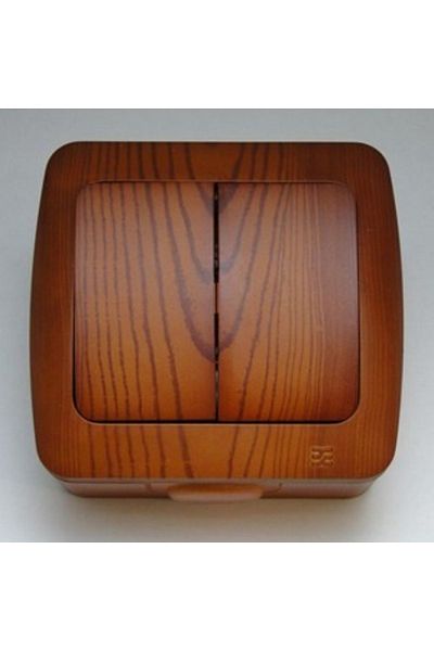 Tenda 5 Pieces Surface Mounted Cherry Wood Color Commutator Double Switch Elbi / Alsu