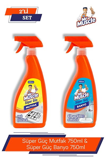 Mr. Muscle Mr.Muscle Süper Güç Mutfak 750ml & Mr.Muscle Süper Güç Banyo 750ml