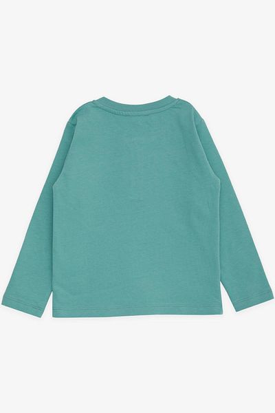 Breeze Baby Boy Long Sleeve T-Shirt with Pockets Buttons Embroidered 9 Months-3 Years, Mint Green