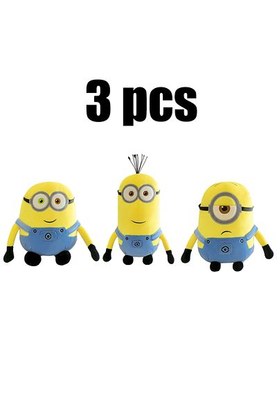 Choice 3Pcs Hot Despicable Me Kawaii Minions Anime Characters Yellow Plush Bob Stuart Jeans Soft Dolls Toys