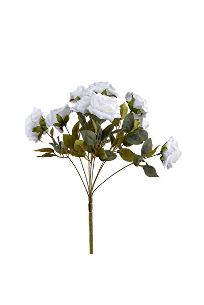 Dekorsende Artificial Rose Bunch White 40 cm