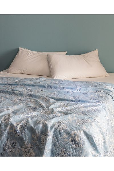 Madame Coco Cotton Ecocell Printed Blue Pique - Berne King Size