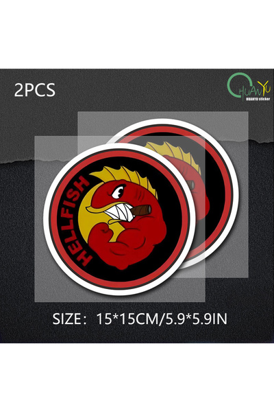 Choice ملصقات وشم على شكل سمكة جهنمية طائرة C136A2 مقاس 15 × 15 سم، مناسبة لل...