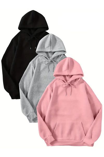 Karatopak Hanorac oversize unisex din 3 piese cu glugă și buzunar cangur