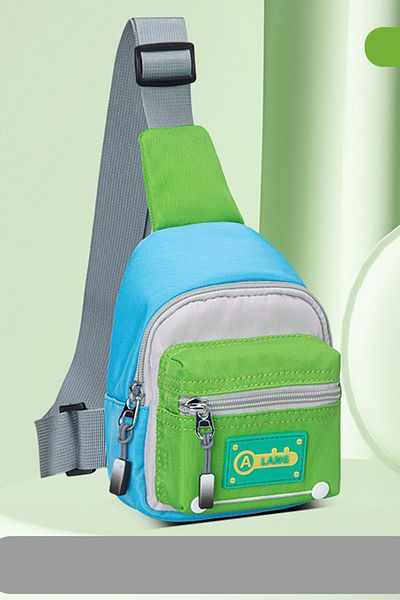 Go Veform Geantă colorată pentru umăr și piept cu o singură curea pentru copii Albastru/Verde 8000-1