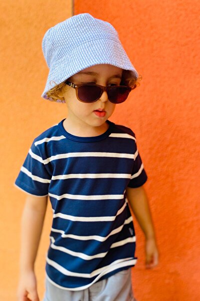 Breeze Boy's T-Shirt Placket Striped 1-4 Years, Navy Blue